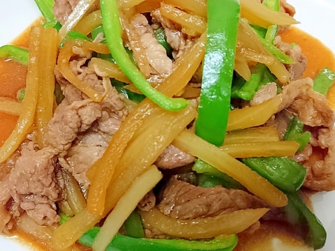 ご飯が進む☆ピーマン×ヤーコン青椒肉絲炒め